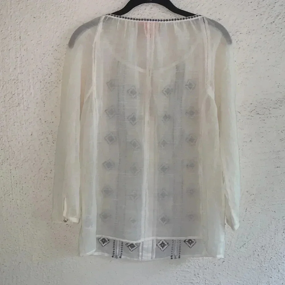 Tory Burch Lucille Beaded Embroidered Size 2